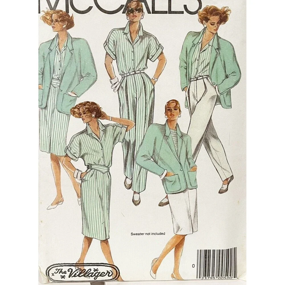UNCUT Vintage McCall’s Sew Pattern 9565 Jacket Shirt Skirt‎ Pants Sz 10 Capsule